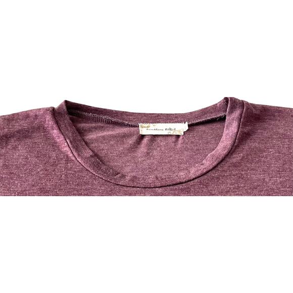 SOUTHERN STITCH LONG SLEEVE PULL-OVER CASUAL T-SHIRT, WOMENS, XL, PURPLE-HOLIDAY - Picture 2 of 10